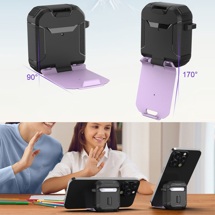 For AirPods 3 Phone Holder Design Earbuds Box Protective Case(Purple) - For AirPods 3 by buy2fix | Online Shopping UK | buy2fix