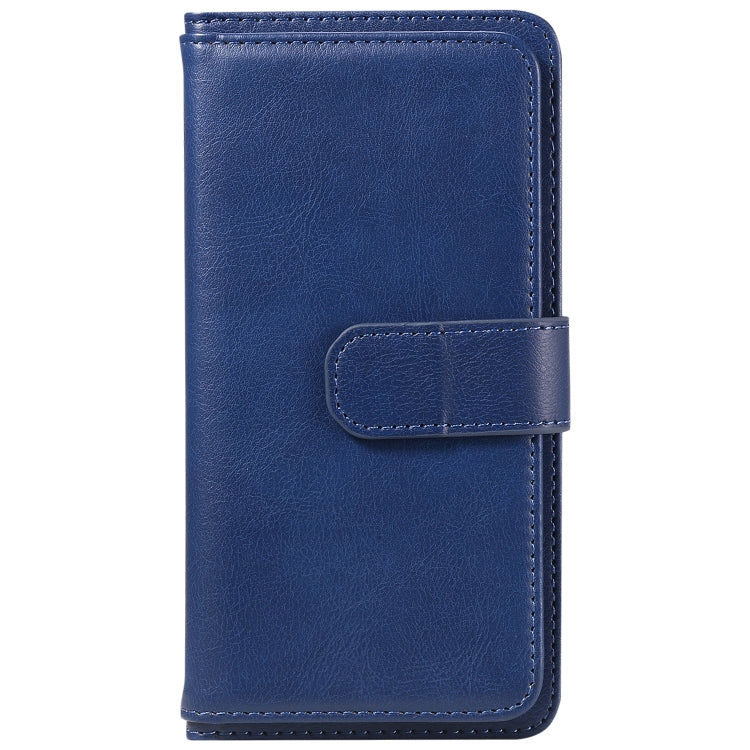 For Samsung Galaxy S25 / S24 5G Multi-Function Wallet 10 Card Slots Leather Phone Case(Dark Blue) - Galaxy S25 5G Cases by buy2fix | Online Shopping UK | buy2fix