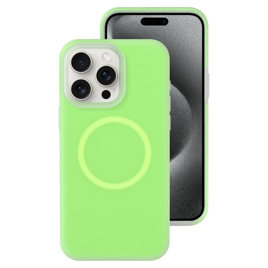 For iPhone 15 Pro Jelly Liquid Silicone MagSafe Magnetic Phone Case(Green) - iPhone 15 Pro Cases by buy2fix | Online Shopping UK | buy2fix