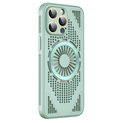 For iPhone 14 Pro Hollow Cooling MagSafe Shockproof Phone Case(Cyan) - iPhone 14 Pro Cases by buy2fix | Online Shopping UK | buy2fix