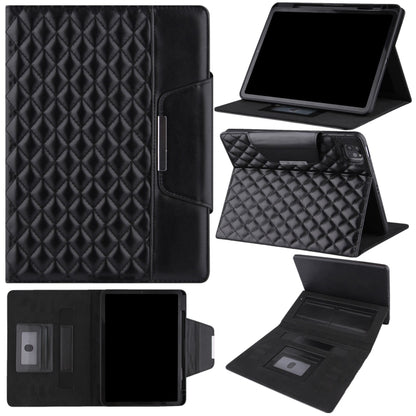 For iPad Pro 11 2024 Checkered Hardware Buckle Leather Smart Tablet Case(Black) - iPad Pro 11 2024 Cases by buy2fix | Online Shopping UK | buy2fix