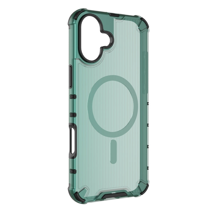 For iPhone 16 Plus Grating Airbag Shockproof MagSafe Frosted Phone Case(Green) - iPhone 16 Plus Cases by buy2fix | Online Shopping UK | buy2fix