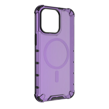 For iPhone 11 Pro Grating Airbag Shockproof MagSafe Frosted Phone Case(Purple) - iPhone 11 Pro Cases by buy2fix | Online Shopping UK | buy2fix