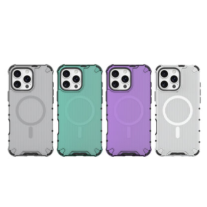 For iPhone 14 Grating Airbag Shockproof MagSafe Frosted Phone Case(Transparent) - iPhone 14 Cases by buy2fix | Online Shopping UK | buy2fix