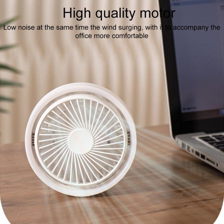 N601 180 Degree Rotating Type-C Desktop Fan with LED Ambience Light(Blue) - Electric Fans by buy2fix | Online Shopping UK | buy2fix