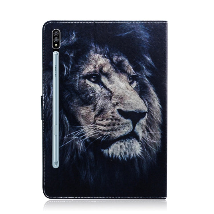 For Samsung Galaxy Tab S7 T870 (2020) 3D Colored Drawing Horizontal Flip Leather Case with Holder & Card Slot & Wallet(Lion) - Other Galaxy Tab PC by buy2fix | Online Shopping UK | buy2fix