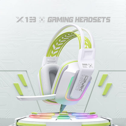 ONIKUMA X13 RGB Colorful Lighting Wired Gaming Headset with Microphone, Length:2.2m(White) - Multimedia Headset by ONIKUMA | Online Shopping UK | buy2fix