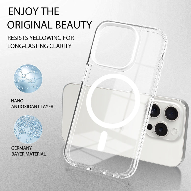 For iPhone 15 Lens Protection Frame MagSafe Phone Case(White) - iPhone 15 Cases by buy2fix | Online Shopping UK | buy2fix