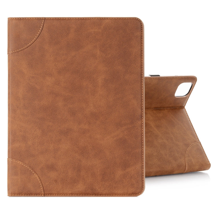 Retro Book Style Leather Tablet Case For iPad Pro 11 2024(Brown) - iPad Pro 11 2024 Cases by buy2fix | Online Shopping UK | buy2fix