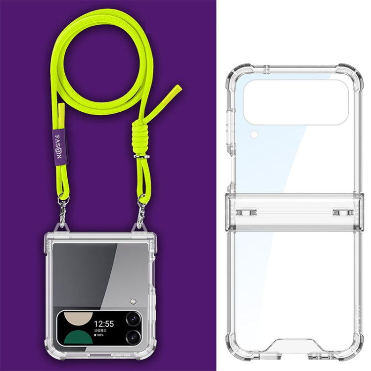 For Samsung Galaxy Z Flip3 GKK Airbag Hinge Full Coverage Phone Case with Crossbody Rope(Yellow) - Galaxy Phone Cases by GKK | Online Shopping UK | buy2fix