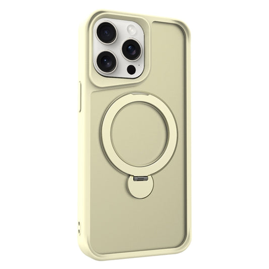 For iPhone 12 Pro Max Invisible Fulcrum Holder MagSafe Phone Case(Beige) - iPhone 12 Pro Max Cases by buy2fix | Online Shopping UK | buy2fix