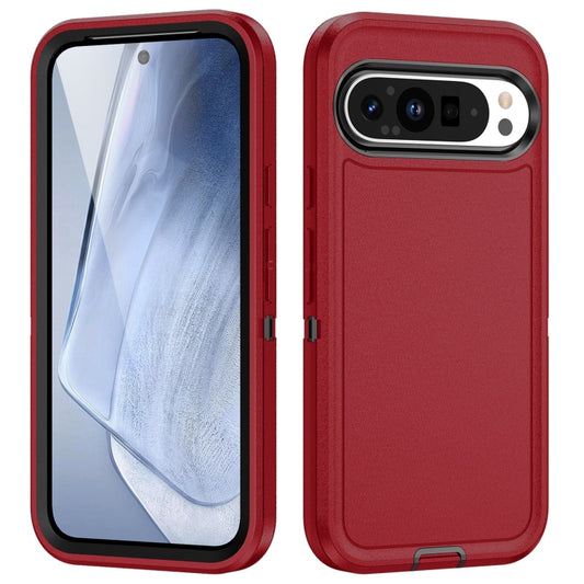 For Google Pixel 9 Pro Life Waterproof Rugged PC + Silicone Phone Case(Red + Black) - Google Cases by buy2fix | Online Shopping UK | buy2fix