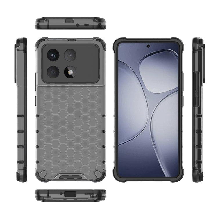 For Redmi K70 Ultra 5G Global Honeycomb Shockproof Phone Case(Black) - Xiaomi Cases by buy2fix | Online Shopping UK | buy2fix