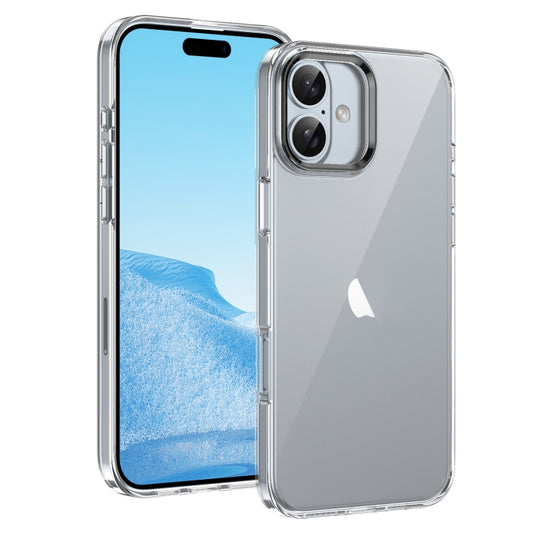 For iPhone 16 Ice Feel HD Transparent PC Full Coverage Phone Case(Black) - iPhone 16 Cases by buy2fix | Online Shopping UK | buy2fix