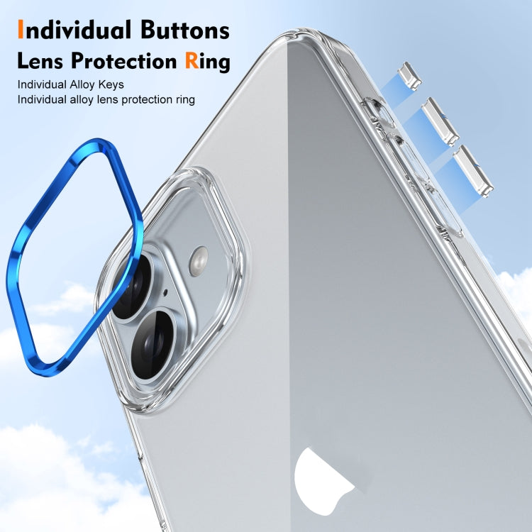 For iPhone 16 Plus Ice Feel HD Transparent PC Full Coverage Phone Case(Blue) - iPhone 16 Plus Cases by buy2fix | Online Shopping UK | buy2fix