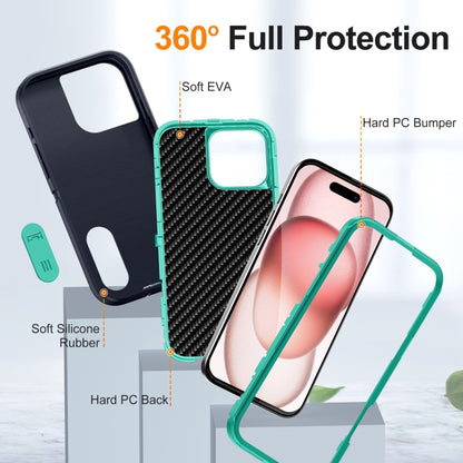 For iPhone 16 Pro Max Rugged PC + Silicone Phone Case with Holder(Dark Blue+Light Green) - iPhone 16 Pro Max Cases by buy2fix | Online Shopping UK | buy2fix