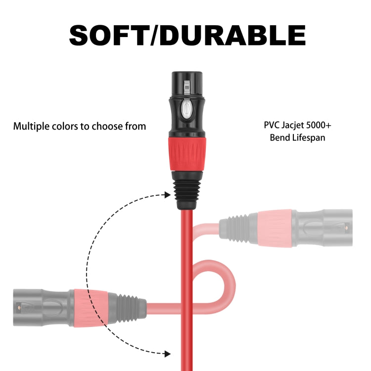 JC1015 XLR 3pin Male to Female Audio Cable, Length:3m(Orange) - Microphone Audio Cable & Connector by buy2fix | Online Shopping UK | buy2fix