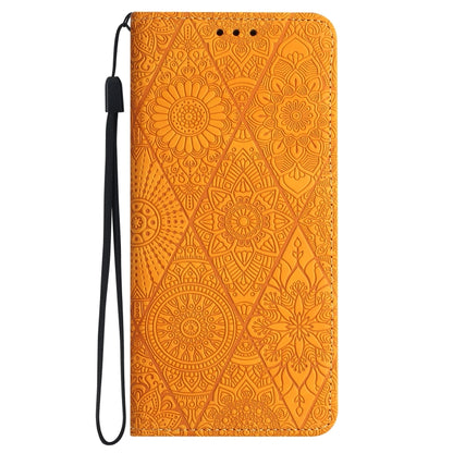 For Google Pixel 9 Pro XL Ethnic Embossed Adsorption Leather Phone Case(Yellow) - Google Cases by buy2fix | Online Shopping UK | buy2fix