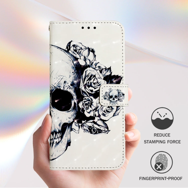 For Redmi K70 Ultra 5G Global 3D Painting Horizontal Flip Leather Phone Case(Skull) - Xiaomi Cases by buy2fix | Online Shopping UK | buy2fix