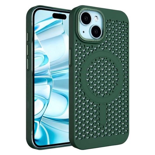 For iPhone 16 Plus Ice Feeling Cooling MagSafe Magnetic Phone Case(Dark Green) - iPhone 16 Plus Cases by buy2fix | Online Shopping UK | buy2fix