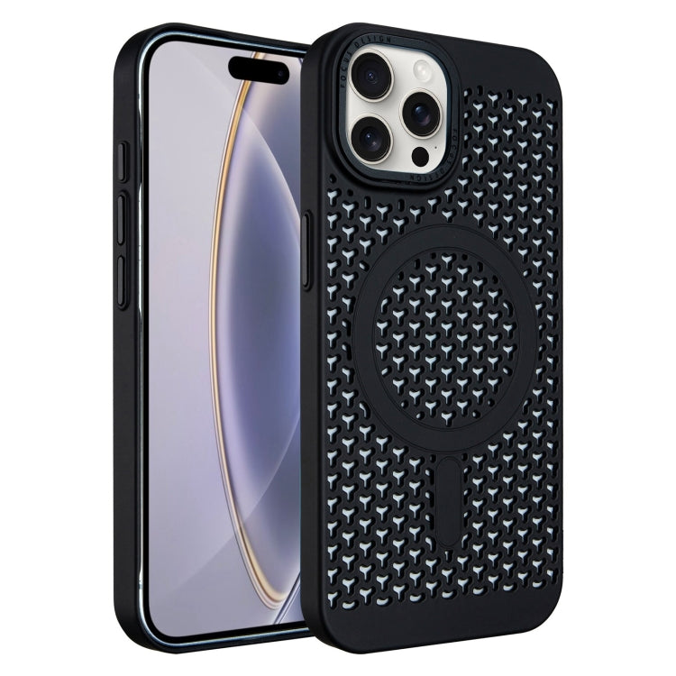 For iPhone 16 Pro Max Ice Feeling Cooling MagSafe Magnetic Phone Case(Black) - iPhone 16 Pro Max Cases by buy2fix | Online Shopping UK | buy2fix