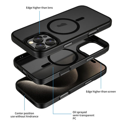 For iPhone 16 Pro Max Skin Feel Frosted MagSafe Magnetic Phone Case(Transparent Black) - iPhone 16 Pro Max Cases by buy2fix | Online Shopping UK | buy2fix