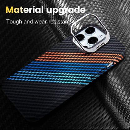 For iPhone 12 Carbon Fiber Lens Holder MagSafe Magnetic Phone Case(Black) - iPhone 12 / 12 Pro Cases by buy2fix | Online Shopping UK | buy2fix