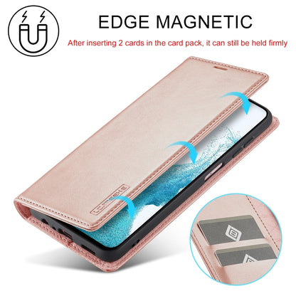 For Samsung Galaxy S24 FE 5G LC.IMEEKE Strong Magnetism Microfiber Leather Phone Case(Rose Gold) - Galaxy S24 FE 5G Cases by LC.IMEEKE | Online Shopping UK | buy2fix