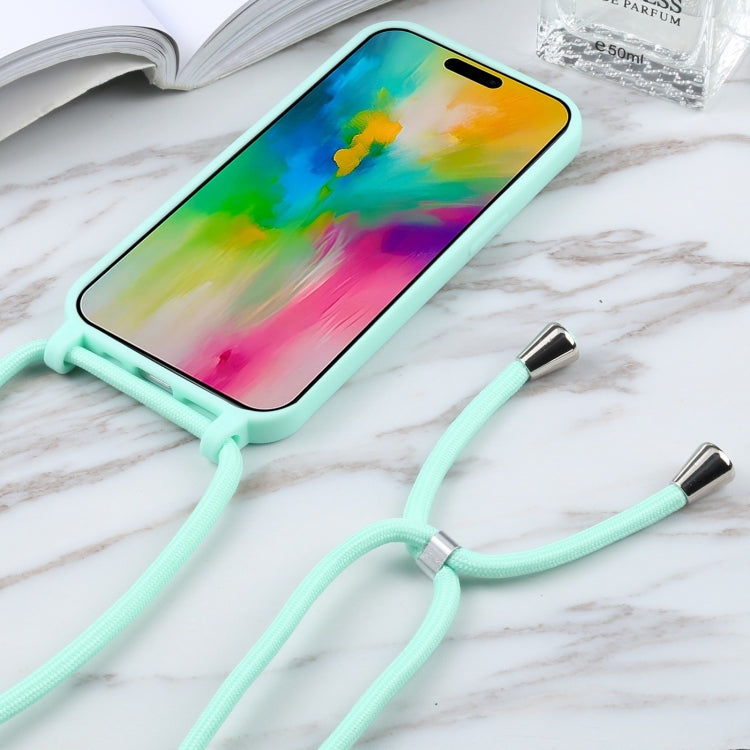 For iPhone 16 Pro Candy Colors TPU Protective Phone Case with Lanyard (Mint Green) - iPhone 16 Pro Cases by buy2fix | Online Shopping UK | buy2fix