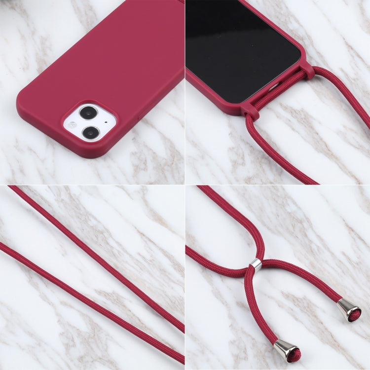 For iPhone 16 Plus Candy Colors TPU Protective Phone Case with Lanyard(Red) - iPhone 16 Plus Cases by buy2fix | Online Shopping UK | buy2fix