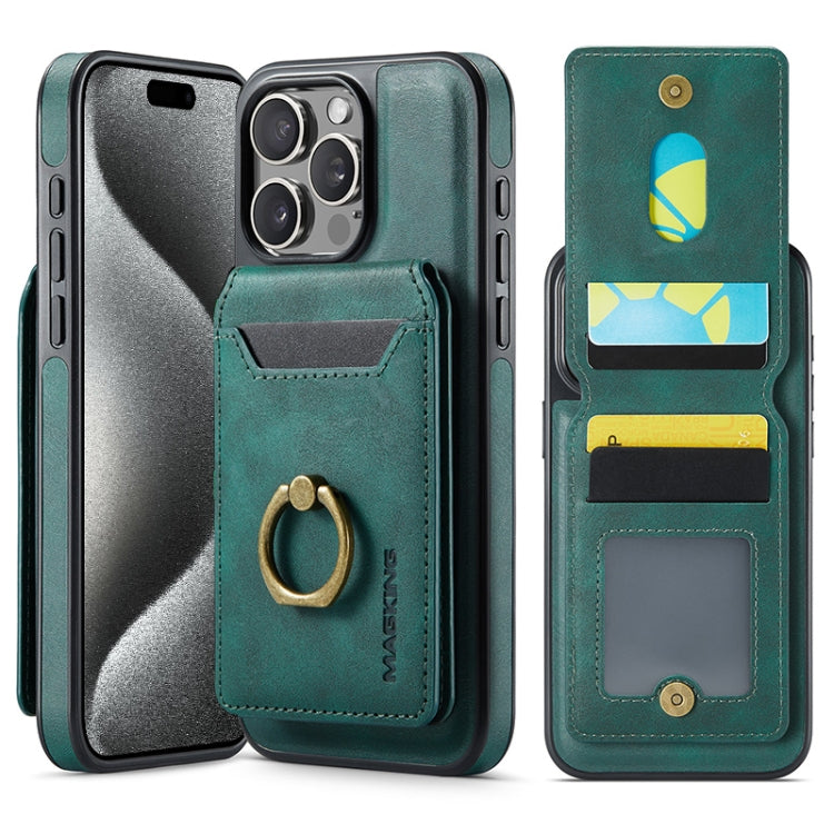 For iPhone 15 Pro Max DG.MING K1 MagSafe Detachable Wallet RFID Back Cover Phone Case(Green) - iPhone 15 Pro Max Cases by DG.MING | Online Shopping UK | buy2fix