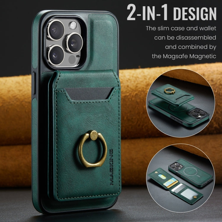 For iPhone 14 Pro DG.MING K1 MagSafe Detachable Wallet RFID Back Cover Phone Case(Green) - iPhone 14 Pro Cases by DG.MING | Online Shopping UK | buy2fix