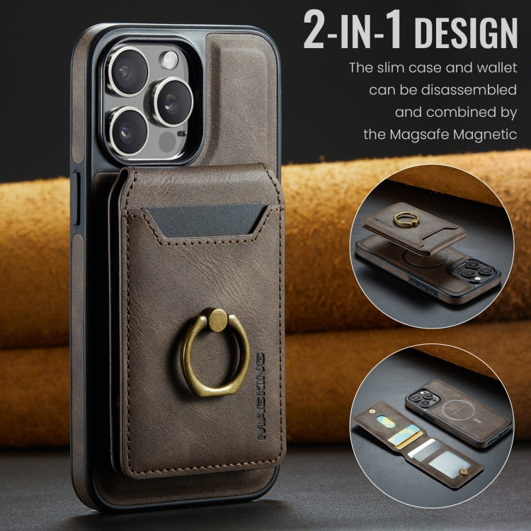 For iPhone 13 Pro DG.MING K1 MagSafe Detachable Wallet RFID Back Cover Phone Case(Coffee) - iPhone 13 Pro Cases by DG.MING | Online Shopping UK | buy2fix