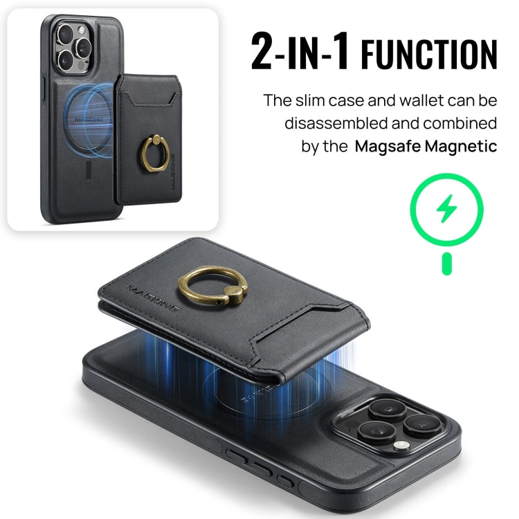 For iPhone 12 Pro DG.MING K1 MagSafe Detachable Wallet RFID Back Cover Phone Case(Black) - iPhone 12 / 12 Pro Cases by DG.MING | Online Shopping UK | buy2fix