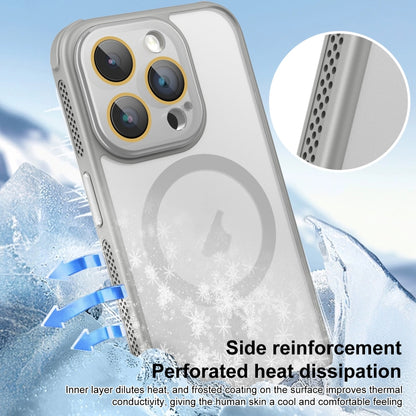 For iPhone 16 Plus Side Cooling Skin Feel Frosted MagSafe Magnetic Phone Case(Grey) - iPhone 16 Plus Cases by buy2fix | Online Shopping UK | buy2fix