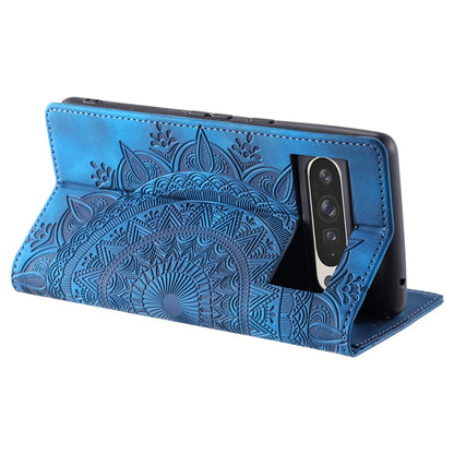 For Google Pixel 9 Pro XL Totem Embossed Magnetic Leather Phone Case(Blue) - Google Cases by buy2fix | Online Shopping UK | buy2fix