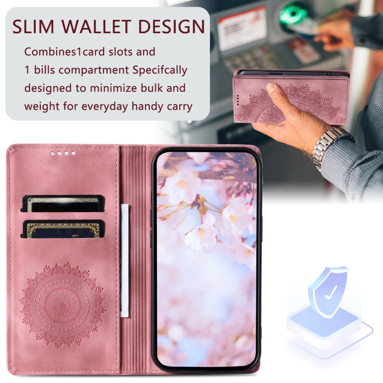 For Google Pixel 9 Pro XL Totem Embossed Magnetic Leather Phone Case(Rose Gold) - Google Cases by buy2fix | Online Shopping UK | buy2fix