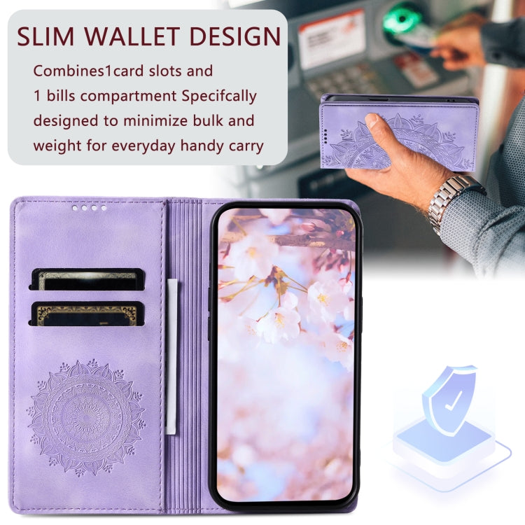 For Google Pixel 9 Pro XL Totem Embossed Magnetic Leather Phone Case(Purple) - Google Cases by buy2fix | Online Shopping UK | buy2fix