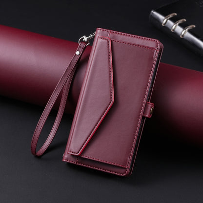 For Google Pixel 9 Pro XL Wallet Multi-card Slot Leather Phone Case with Lanyard(Wine Red) - Google Cases by buy2fix | Online Shopping UK | buy2fix