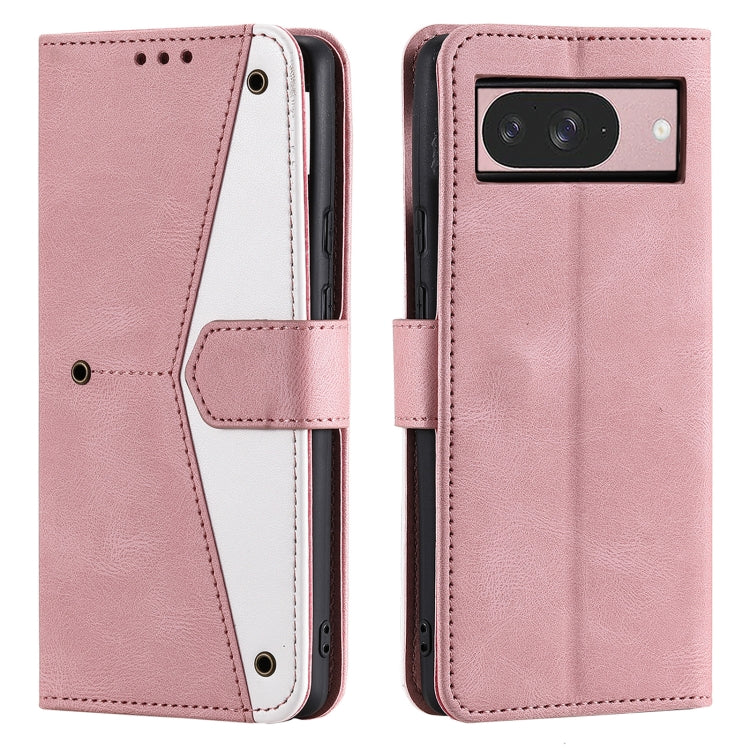 For Google Pixel 9 / 9 Pro Nail Skin Feel Stitching Calf Texture Leather Phone Case(Rose Gold) - Google Cases by buy2fix | Online Shopping UK | buy2fix