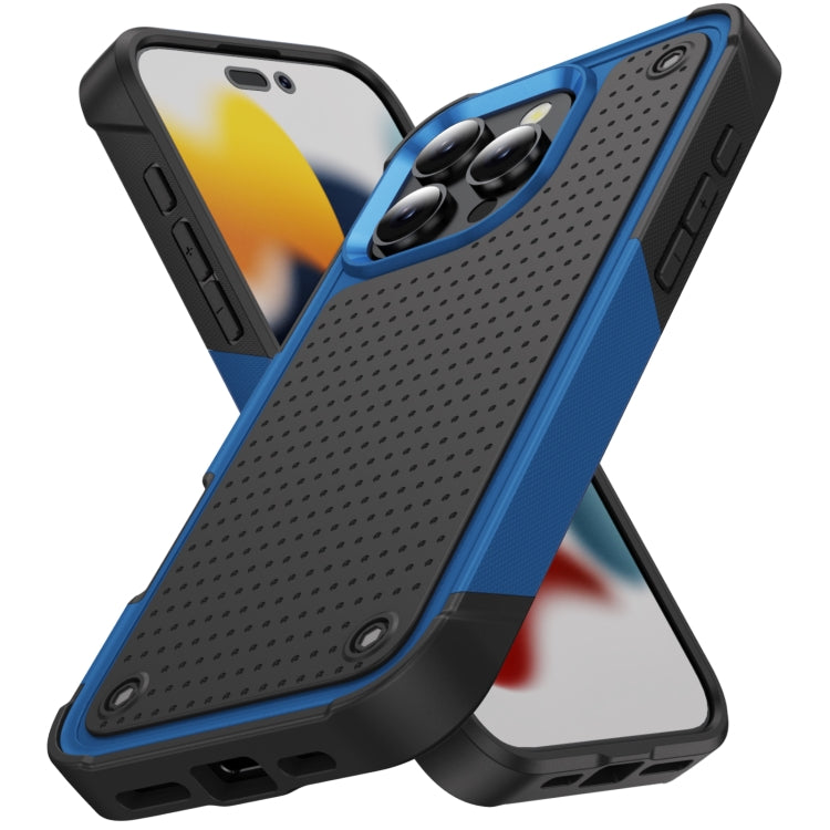 For iPhone 16 Pro PC + TPU Shockproof Protective Phone Case(Blue+Black) - iPhone 16 Pro Cases by buy2fix | Online Shopping UK | buy2fix