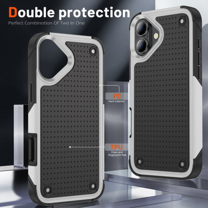 For iPhone 16 PC + TPU Shockproof Protective Phone Case(White+Black) - iPhone 16 Cases by buy2fix | Online Shopping UK | buy2fix