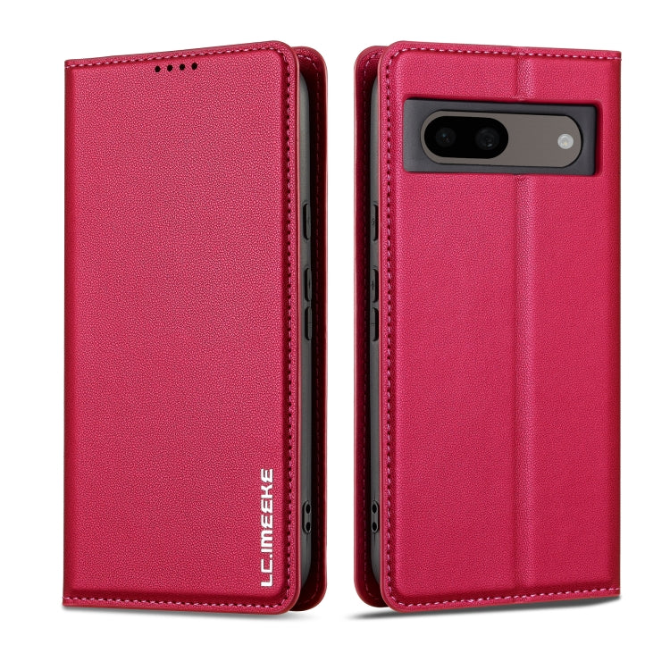 For Google Pixel 8A LC.IMEEKE L1 Series Frosted Fine Texture PU Phone Case(Red) - Google Cases by LC.IMEEKE | Online Shopping UK | buy2fix