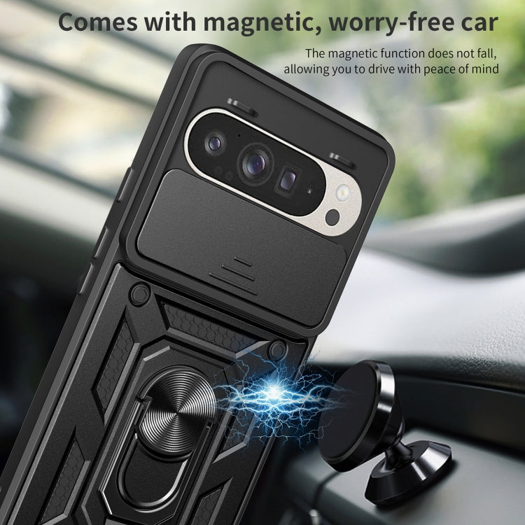 For Google Pixel 9 / 9 Pro Sliding Camera Cover Design TPU+PC Phone Case(Black) - Google Cases by buy2fix | Online Shopping UK | buy2fix