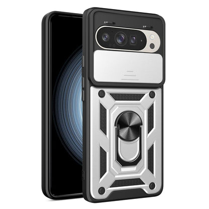 For Google Pixel 9 / 9 Pro Sliding Camera Cover Design TPU+PC Phone Case(Silver) - Google Cases by buy2fix | Online Shopping UK | buy2fix