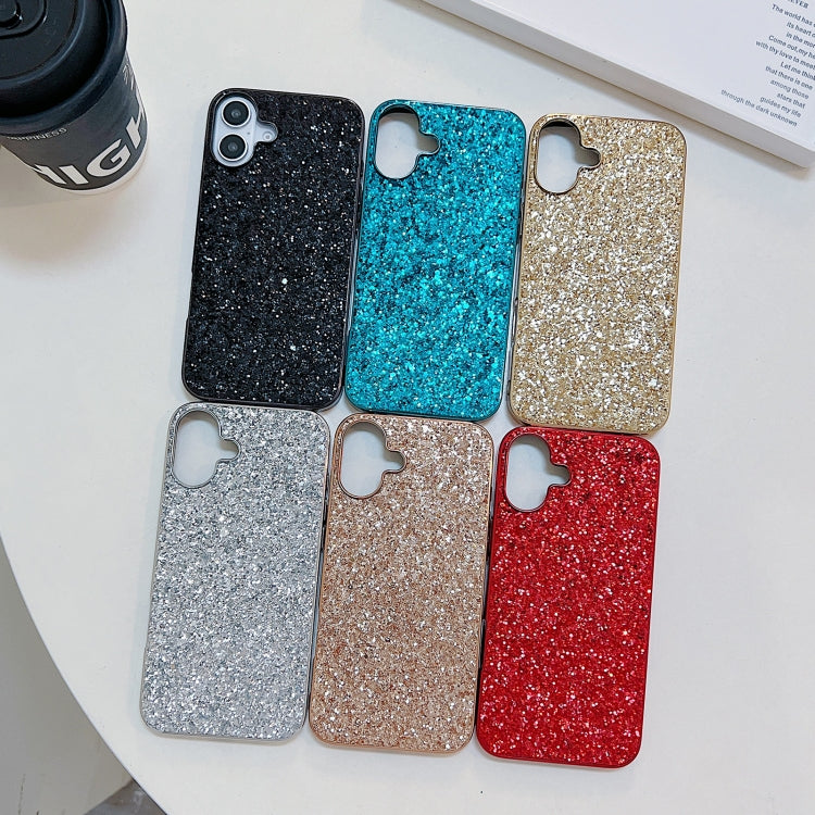 For iPhone 16 Glitter Powder Shockproof TPU Phone Case(Gold) - iPhone 16 Cases by buy2fix | Online Shopping UK | buy2fix