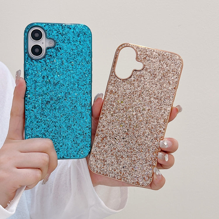 For iPhone 16 Glitter Powder Shockproof TPU Phone Case(Gold) - iPhone 16 Cases by buy2fix | Online Shopping UK | buy2fix