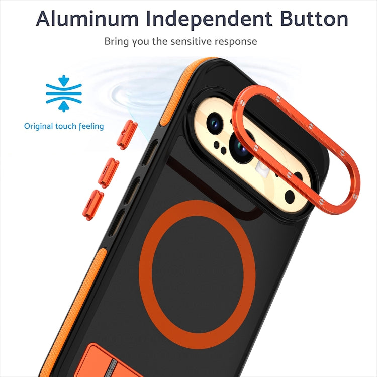 For Google Pixel 9 / 9 Pro Dual-Color Skin Feel Magsafe Phone Case with Holder(Orange) - Google Cases by buy2fix | Online Shopping UK | buy2fix