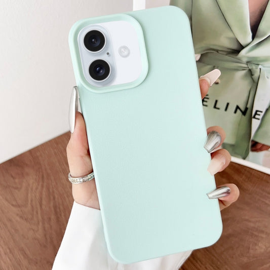 For iPhone 16 Plus Leather Texture TPU Full Coverage Phone Case(Green) - iPhone 16 Plus Cases by buy2fix | Online Shopping UK | buy2fix