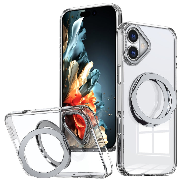 For iPhone 16 Plus Wing Series MagSafe Magnetic Ring Holder Phone Case(Transparent) - iPhone 16 Plus Cases by buy2fix | Online Shopping UK | buy2fix